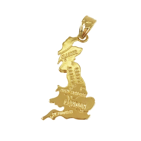 18K Vergoldet Kupfer Großbritannien Karte Anhänger Halskette Gravierte London Städte Vintage Schmuck Für Herren Damen Geschenke