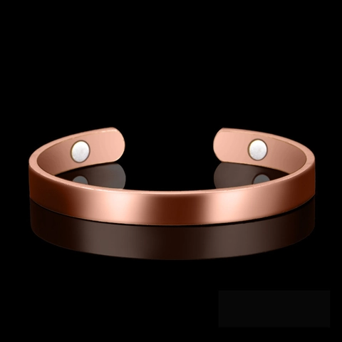 Magnetic Copper Cuff Bracelet For Women Rose Gold Plated Healthcare Energy Therapy Open Bangle Minimalist Jewelry Gift