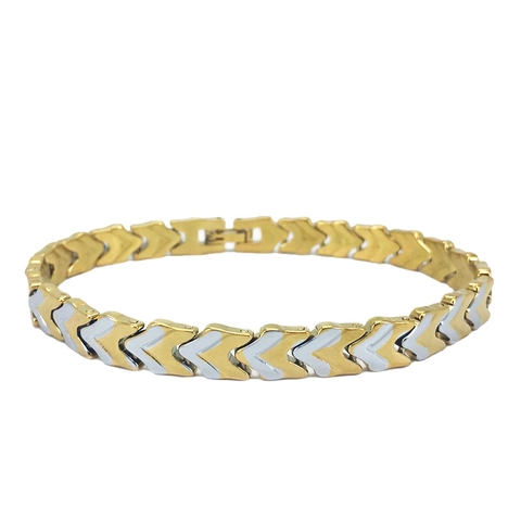 Mode Zweifarbige Kupfer Pfeil Armband Für Herren Damen 18K Vergoldet Geometrische V-Form Gliederkette Armband Schmuck