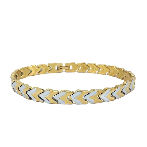 Mode Zweifarbige Kupfer Pfeil Armband Für Herren Damen 18K Vergoldet Geometrische V-Form Gliederkette Armband Schmuck