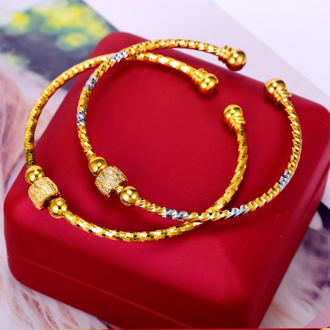 Indisch Naher Osten Stil Vergoldet Kupfer Offener Armreif Armband Mikro Eingelegte Zirkonia Perle Schmuck Damen