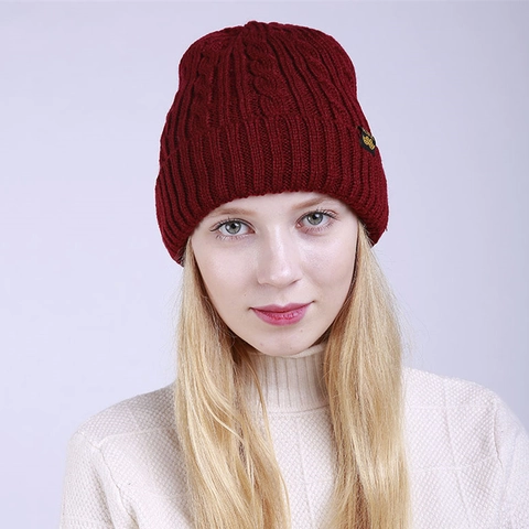 Winter Cable Knit Beanie For Men Women Fleece Lined Warm Thick Knitted Skull Cap Cuffed Label Thermal Slouchy Watch Hat