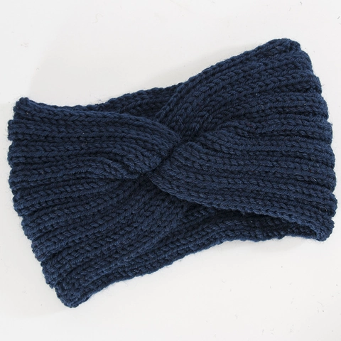 Knitted Headband Winter Warm Cross Twist Elastic Yarn Hairband For Men Women Sports Outdoor Casual Hair Accessory