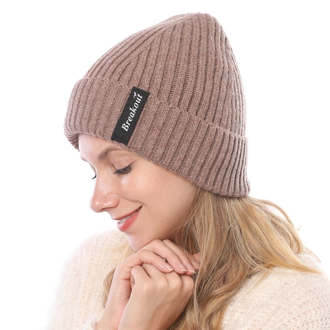Berretto a Maglia Unisex Invernale a Coste Foderato in Pile Berretto Con Risvolto Caldo Acrilico Finta Lana Berretto