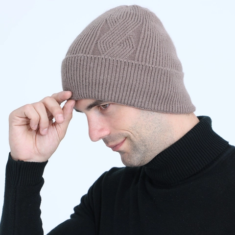 Men Winter Cable Knit Beanie Fleece Lined Thick Warm Knitted Hat For Outdoor Cycling Windproof Ear Protection Cold Beanie Hat