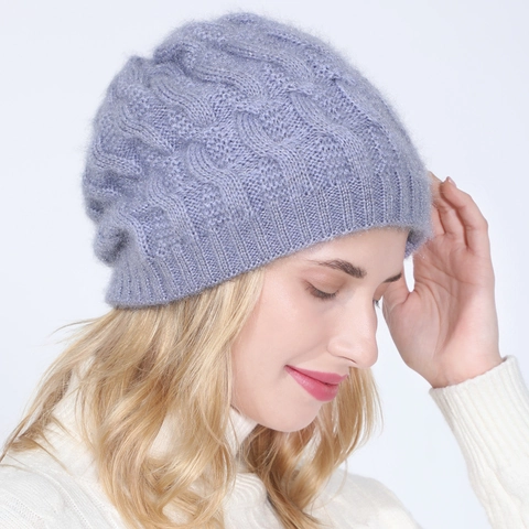 Women Winter Knitted Beanie Hat Warm Cable Knit Thick Acrylic Cap With Shiny Thread For Outdoor Fashion Mom Gift
