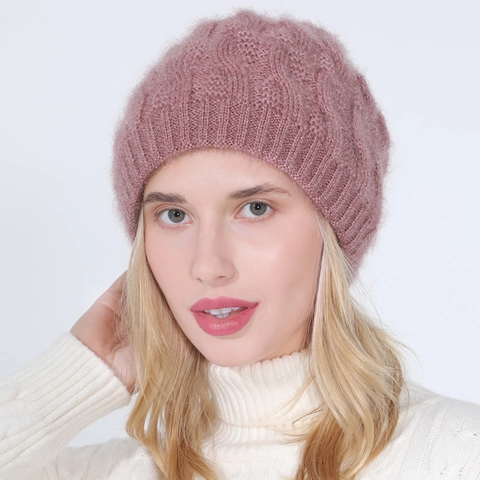 Women Winter Knitted Beanie Hat Warm Cable Knit Thick Acrylic Cap With Shiny Thread For Outdoor Fashion Mom Gift