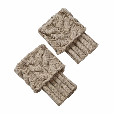 Women Cable Knit Boot Cuffs Short Leg Warmers Winter Warm Crochet Gaiters Acrylic Knit Sock Toppers For Boots Accessories