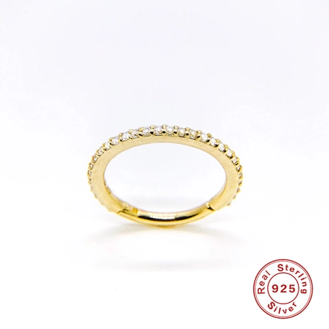 925 Sterling Zilver Micro Zirkoon Ingelegde Oorbel Voor Vrouwen Kraakbeen Stud Piercing Sieraden Goud Zilver Kleine Neusring