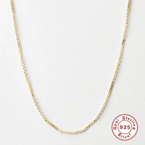 Minimalistische 925 Sterlingsilber Halskette Für Damen Geometrische Bar Link Boxkette Gold Silber Plattiert Eleganter Modeschmuck Für Den Alltag