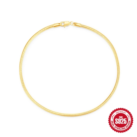 Unisex 925 Sterling Silver Snake Chain Bracelet Gold Silver Plated Zirconia Minimalist Fashion Jewelry Accessories