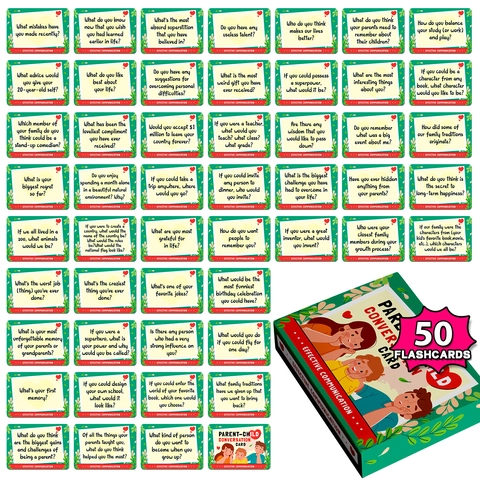 Educational Parent Child Conversation Cards Paper Flashcards Family Interactive Game For Effective Communication Early Learning Toys
