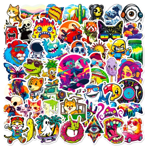Autocollants Graffiti Imperméables Pour Ordinateur Portable Valise Skateboard Bouteille D'eau Style Urbain Américain