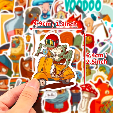 Hippie Animal Graffiti Αυτοκόλλητα Αδιάβροχο Βινύλιο Decals για Laptop Skateboard Αποσκευές Μπουκάλι Νερού Cartoon DIY Διακόσμηση