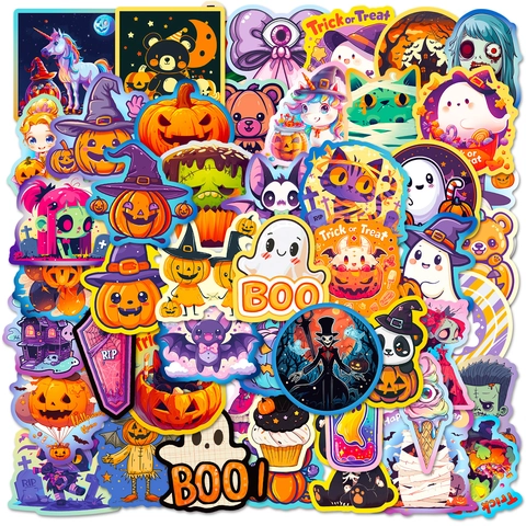 Halloween Horror Cartoon Graffiti Stickers Waterproof Decals For Water Bottle Laptop Phone Case Luggage Scrapbooking Decoration