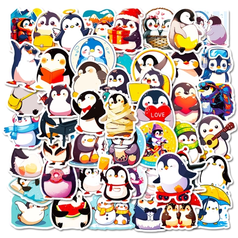Cute Cartoon Penguin Stickers Waterproof DIY Decor Decals For Scrapbook Laptop Phone Case Water Bottle Kids Students Gift