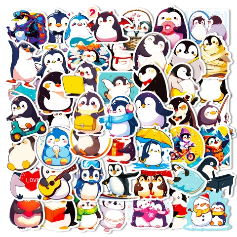 Cute Cartoon Penguin Stickers Waterproof DIY Decor Decals For Scrapbook Laptop Phone Case Water Bottle Kids Students Gift
