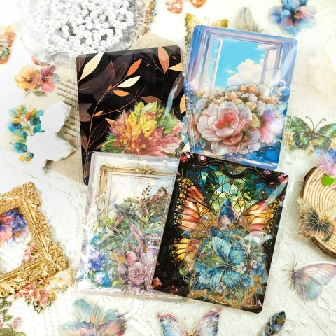 30 Piezas PET Estampado en Oro Vintage Flor Hoja Pegatinas Impermeable Floral Scrapbooking Pegatinas Para Diario DIY