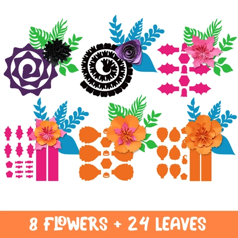 Fiori di Carta 3D Fatti a Mano per Decorazione Parete Festa Halloween Fai da Te Origami Ornamenti Floreali per Casa Eventi
