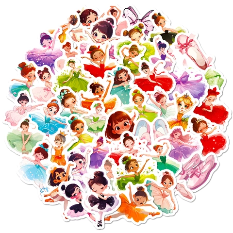 Adesivi Ragazza di Balletto per Laptop Scrapbook Impermeabile PVC Cartone Animato Ballerina Decalcomanie Bambini Ragazze DIY