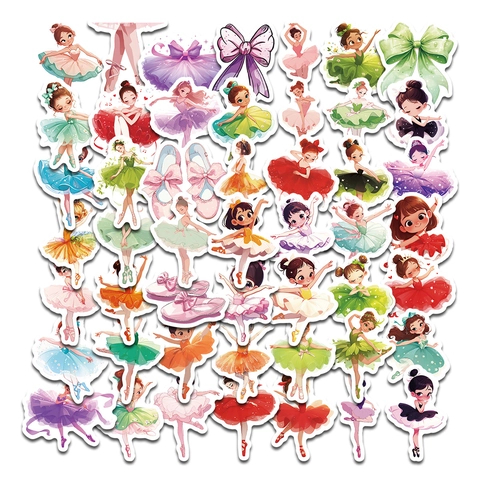 Adesivi Ragazza di Balletto per Laptop Scrapbook Impermeabile PVC Cartone Animato Ballerina Decalcomanie Bambini Ragazze DIY