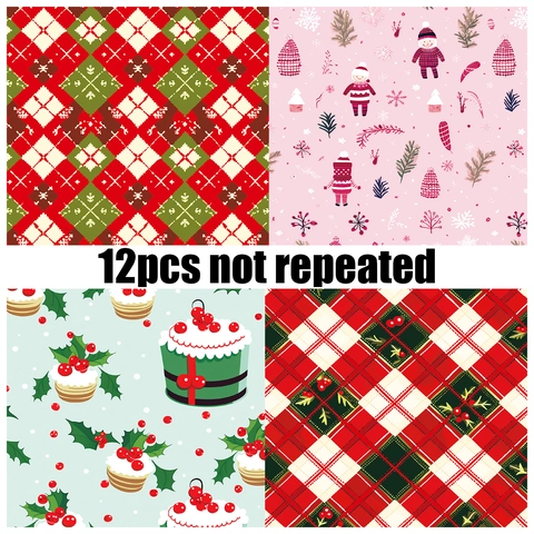 Carta Decorativa per Scrapbooking a Tema Natalizio per Creazione di Biglietti DIY Carta per Sfondo Diario Motivi Babbo Natale