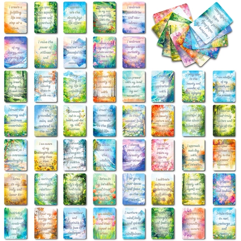 Multicolor Watercolor Landscape Affirmation Cards With Positive Quotes For Daily Motivation Mental Health Support Card And Envelope