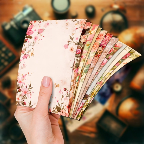 Vintage Blumen Scrapbook Papier Retro Rose Hintergrund Dekoratives Materialpapier Für DIY Journaling Basteln Geschenk Deko