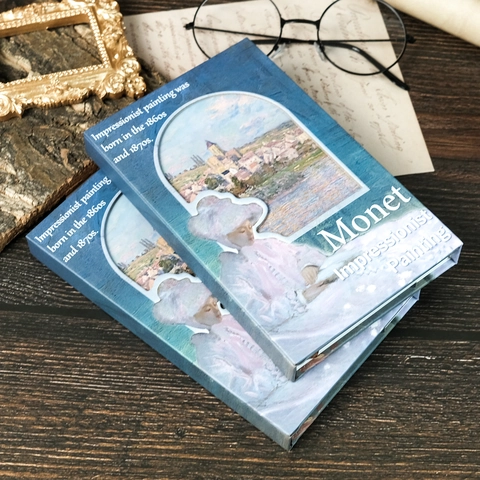 Taccuino Vintage con Copertina a Olio Monet Impressionista Diario Artistico Portatile per Studenti e Ufficio Blocco Appunti
