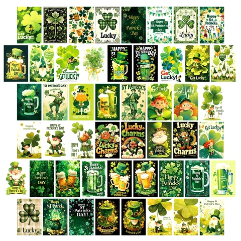 St. Patrick's Day Decoratieve Wandkaarten Groene Klavers Kabouter Bier Gouden Munten Voor Feestelijke Huis Decoratie