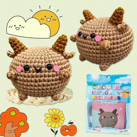 DIY Schaf Häkelset Für Anfänger Handgemachtes Tier Material Set Inklusive Garn Häkelnadel Füllung Anleitung Für Plüschtier Geschenk