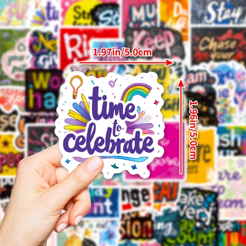 Inspirational English Quotes Stickers PVC Waterproof Decals For Laptop Phone Case Scrapbook Stationery Decoration DIY Journal Accessories