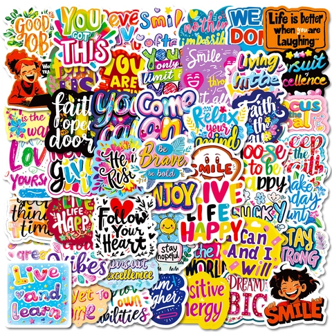 Adesivi Impermeabili Con Citazioni Motivazionali in Inglese per Diario DIY Laptop Borraccia Scrapbooking Cover Cellulare