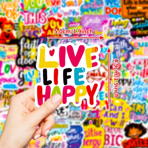 Adesivi Impermeabili Con Citazioni Motivazionali in Inglese per Diario DIY Laptop Borraccia Scrapbooking Cover Cellulare
