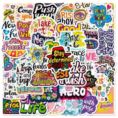 Motiverende Engelse Citaten Stickers Waterdichte Vinyl Graffiti Decals Voor Waterfles Laptop Telefoonhoesje DIY Decor