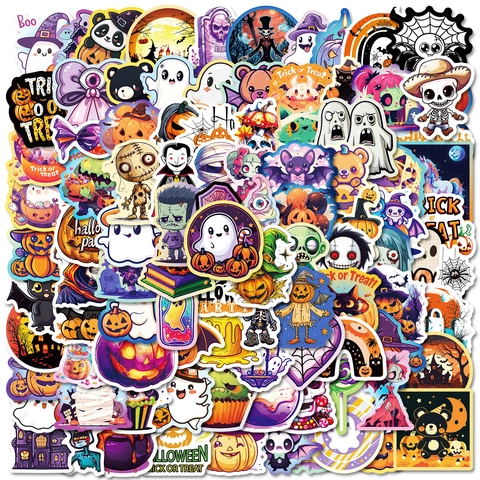Halloween Cartoon Aufkleber Wasserdicht Graffiti Decals Kürbis Geist Fledermaus Für Wasserflasche Laptop Scrapbooking DIY