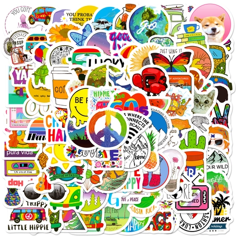 Adesivi Decorativi Creativi con Paesaggi Naturali Decalcomanie in Vinile Impermeabili Fai-da-te per Laptop Custodia per Telefono Skateboard Bagaglio Scrapbooking