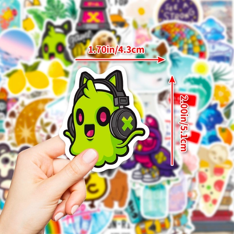 Fresh Ins Style Waterproof PVC Stickers Creative DIY Decals For Suitcase Laptop Skateboard Guitar Phone Case Decoration