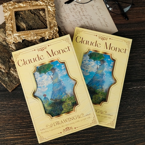 Claude Monet Arte Taccuino Copertina Rigida Vintage Impressionismo Pittura a Olio Donna Con Il Parasole Diario Di Cancelleria