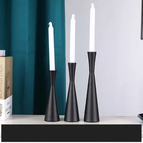 Modern Metal Taper Candle Holder Minimalist Iron Candlestick Set For Wedding Dining Table Banquet Home Decorative Gold Black