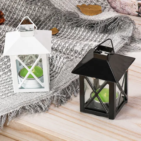 Vintage European Iron Lantern Candlestick Metal Glass Windproof Hanging Tealight Holder For Wedding Party Home Decor