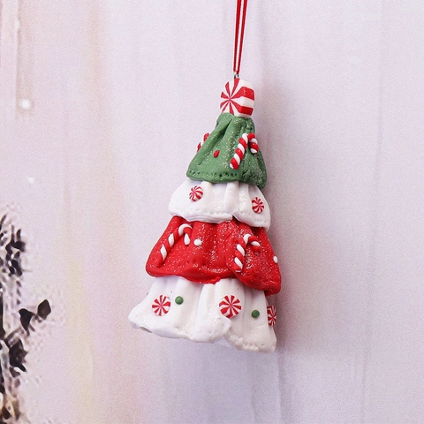 Weihnachtsanhänger Polymer Clay PVC Engel Baum Lebkuchenhaus Form Feiertag Heimdeko Geschenk Weihnachtsfeier Zubehör