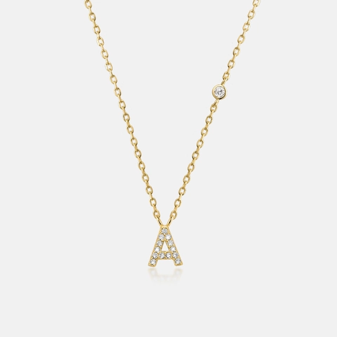 925 Sterling Silver Initial Letter Necklace For Women Dainty Gold Silver Plated Zirconia Alphabet Pendant Necklaces Personalized Jewelry Gift