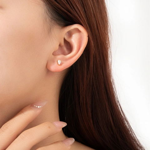 925 Sterlingsilber Birnenform Ohrstecker Für Damen Bunte Zirkonia Eingelegt 18K Vergoldet Träne Ohrringe Mode Schmuck Zubehör