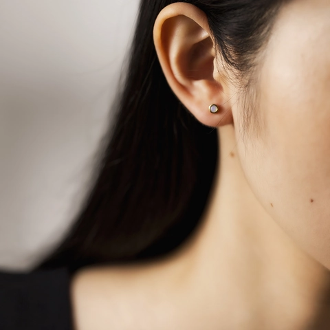 925 Sterling Zilveren Oorknopjes Voor Vrouwen Minimalistisch Peervorm Paarse Opaal Rond Zirkonia Verguld Sieraden