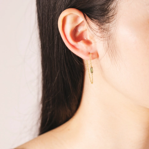 Pendientes de Botón de Cadena de Plata de Ley 925 para Mujer Con Piedra Rectangular de Zirconia Joyería Colgante Minimalista Geométrica Poste