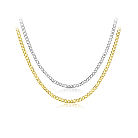 Collier Chaîne Gourmette Minimaliste en Argent Sterling 925 pour Femmes Plaqué Or 18K Choker Bijoux Fins Cadeau