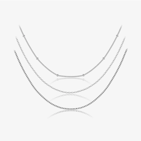 Collier Minimaliste En Argent Sterling 925 Pour Femmes Plqué Or Platine Chaîne Box Chaîne À Maillons Chaîne Satellite Bijoux Cadeau