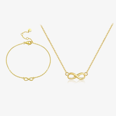925 Sterling Silver Infinity Necklace And Bracelet Gold Silver Plated Minimalist Infinity Symbol Jewelry For Women Daily Fashion Accessories