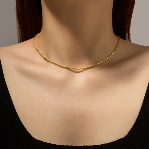 Elegante Collar de Tenis de Plata de Ley 925 Con Zirconia de Colores Chapado en Platino Oro 18k Joyería para Mujer